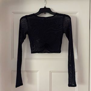 NWOT Out from Under mesh long sleeve crop top S
